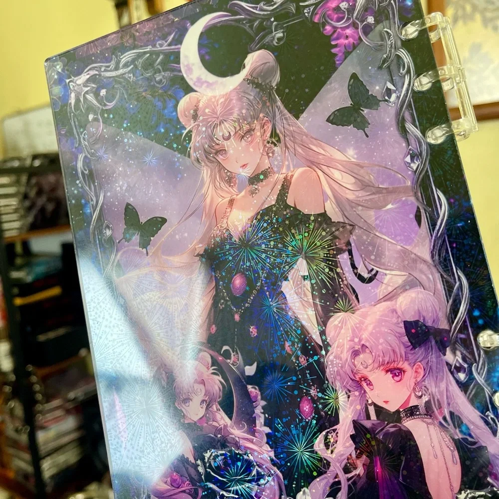 NEW DIY Acrylic Binder Notebook Journal Sailor Moon Diary A5 Shaker Holographic